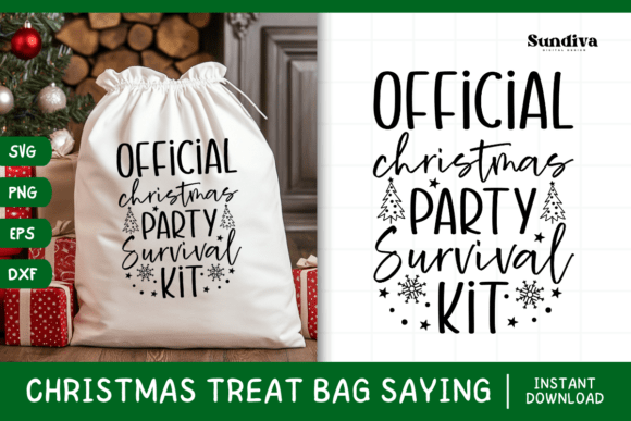 Christmas Treat Bag Quote SVG 10 for Crafts and Graphics