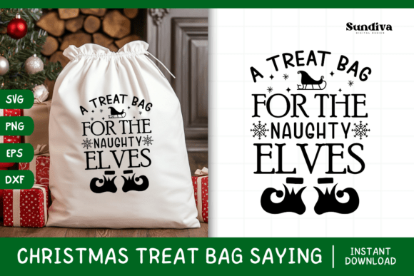 Christmas Treat Bag Quote SVG 25 for Crafts and Graphics