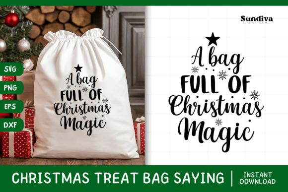 Christmas Treat Bag Quote SVG 28 for Crafts and Graphics