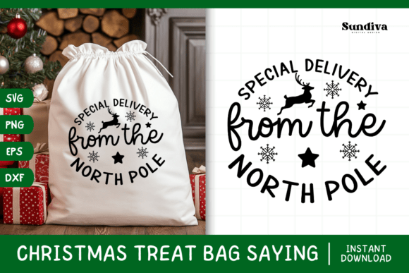 Christmas Treat Bag Quote SVG 3 for Crafts and Graphics