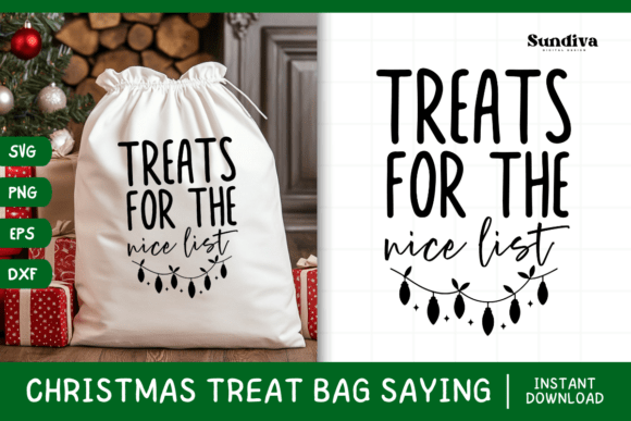 Christmas Treat Bag Quote SVG 30 for Crafts and Graphics