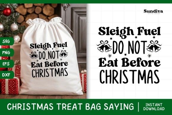 Christmas Treat Bag Quote SVG 5 for Crafts and Graphics
