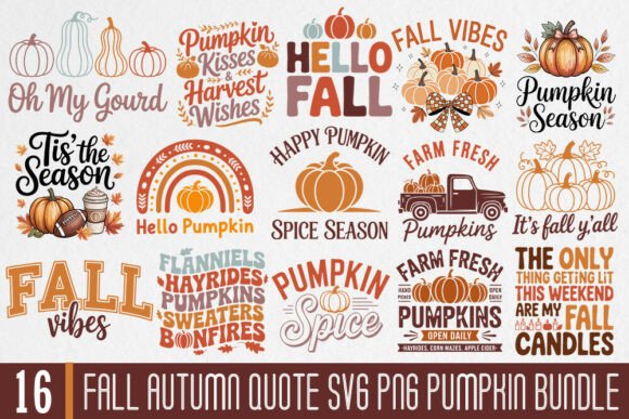Fall Autumn Quote SVG PNG Pumpkin Bundle Review