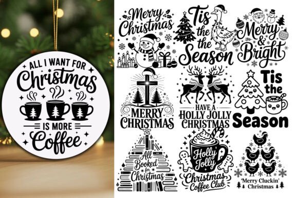 Vintage Christmas Quote SVG Bundle for Graphics and Crafts